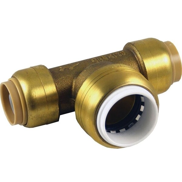 Sharkbite Transition Pipe Tee, 3/4 in, Push-to-Connect, DZR Brass, 200 psi Pressure UIP371A - main