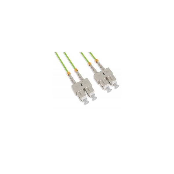 Cable Wholesale SC/UPC OM5 Duplex 2.0mm Fiber Optic Patch Cord, LSZH/OFNR, Multimode 50/125, Lime Green SCSC-51012 - main