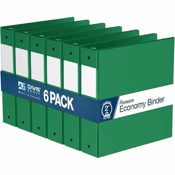 Davis Group Premium Economy, Round Ring, Binder, (Green, 2"), PK6 2313-04-06 - main