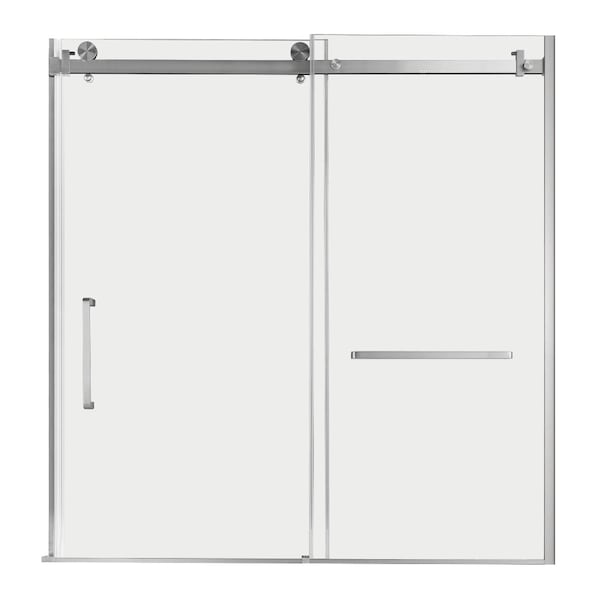 Kingston Brass 60" W x 60" H Left Handed Tub Door, Brushed Nickel SSD60608SL8 - main