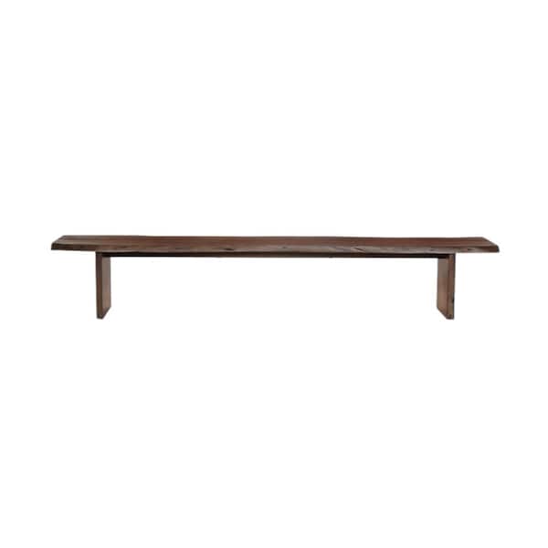 Homeroots 60in Brown Solid Wood Solid Wood Live Edge Dining Bench 636207 - main