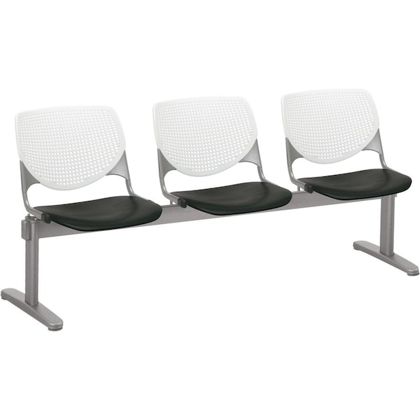 Kfi Kool Beam Seat Beam Seating, Black Back, 71 in W 22" L 31" H, Polypropylene Seat 2300BEAM3-BP08-SP10 - main
