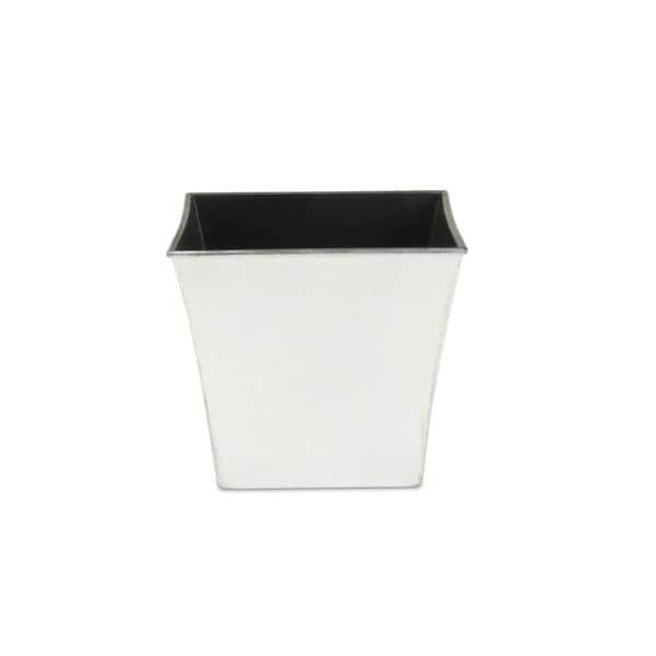Homeroots 7in Silver Recycled Plastic Indoor Outdoor Square Pot Planter 488270 - main