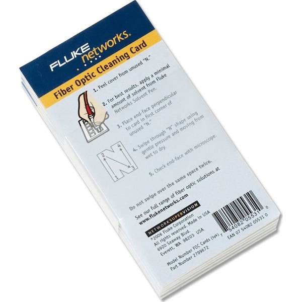 Fluke Networks Fiber Optic Cleaning Cards, PK5 NFC-CARDS-5PK - main