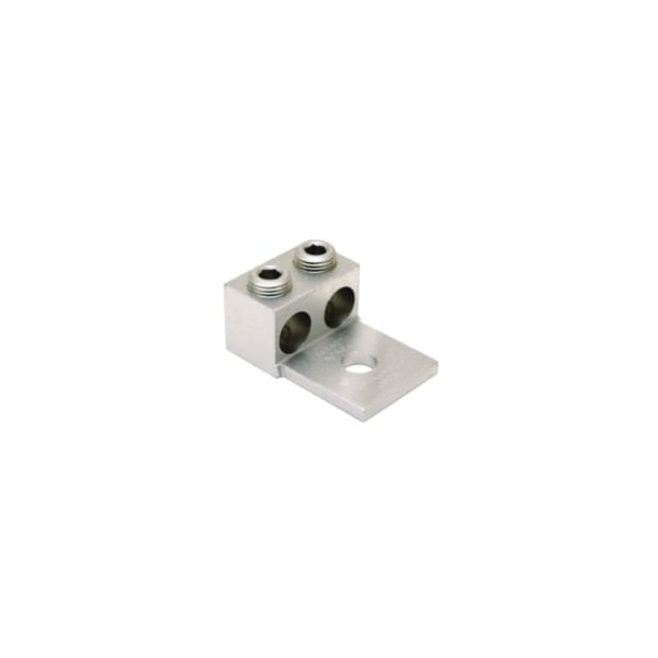 Burndy AL Term, 2 Cond, #2 AWG, 1/2 in Stud, Al/Cu Rated, 2 Screws K2A36U - main