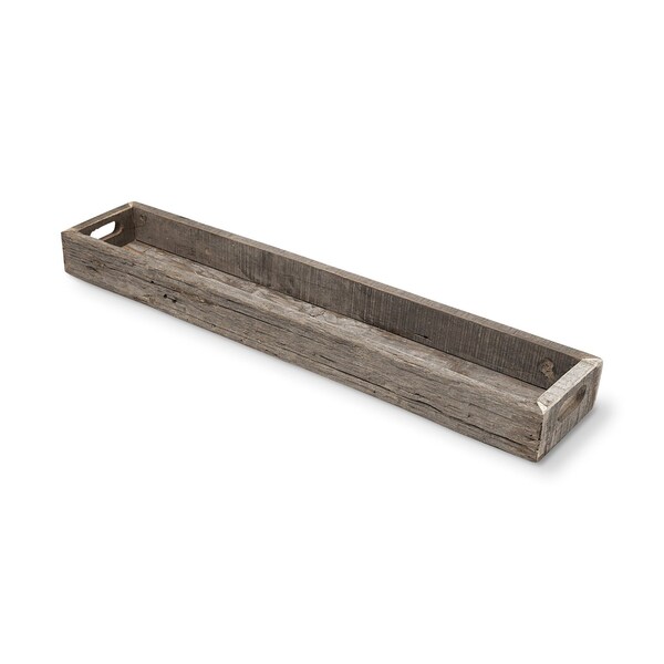 Homeroots 36in Brown Wood Cracker Tray With Handles 376046 - main