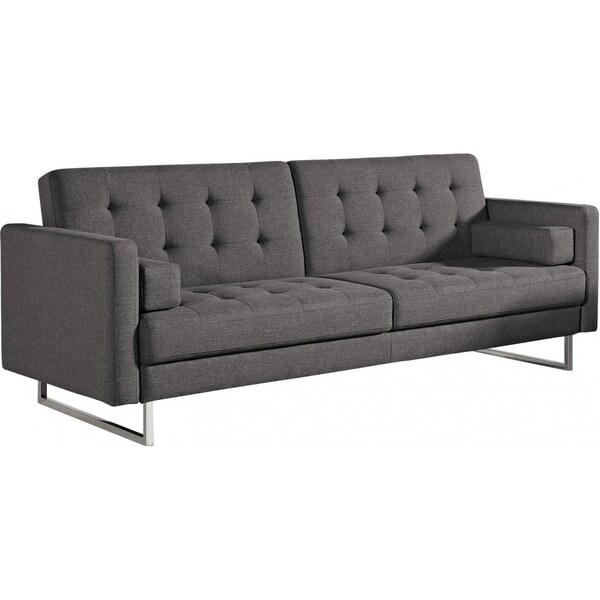 Homeroots 87" Gray Sleeper Sofa With Silver Legs 480911 - main