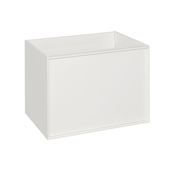 Homeroots 28" White Wood Floating Bathroom Vanity With White Sink And Two Drawers 624119 - main