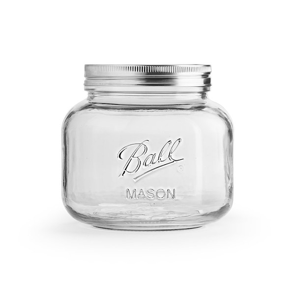 Ball Decorative Mason Jar, 64 oz, Glass/Stainless Steel 2176669 - main