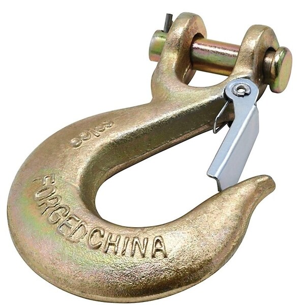 National Hardware 3256BC Series Clevis Slip Hook with Latch, 3/8 in, 6600 lb Working Load, Steel, Yellow Chrome N830-318 - main