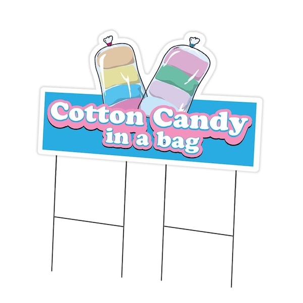 Signmission Cotton Candy In A Bag Die Cut Yard & Stake plastic window, 2436-Cotton Candy In A Bag C-DC-2436-Cotton Candy In A Bag19 - main