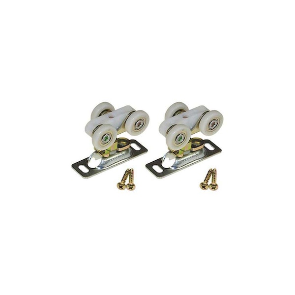Le Johnson Door Hanger 3/4 in Ball Bearing Wheel 111 Series - 150 Lbs 2ea + Plates & Screws (Bagged) 1025PLB2 - main
