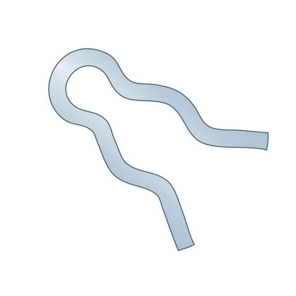 Huyett Hair Pin, Zinc Plated Spring Steel, 0.047 in Wire Dia x 1.484 in Length BPXZ-416 - main