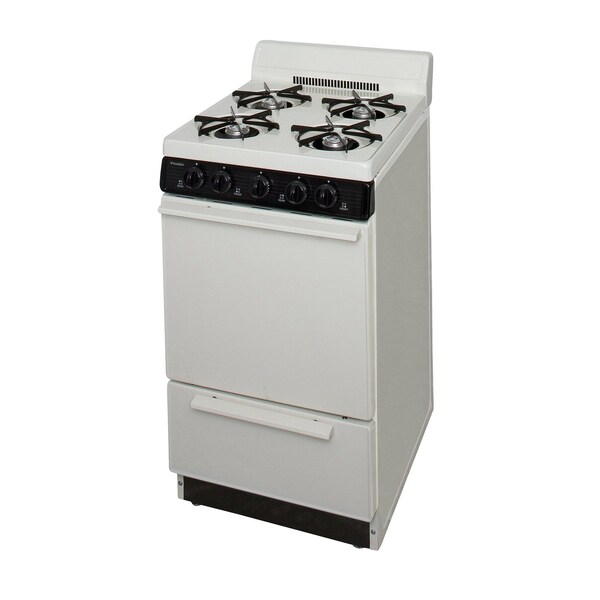 Premier Gas Range, Four 9100 BTU Open Burners, 20 inW x 40 inH x 24.5 inD, 2.42 cu. Ft., Biscuit 805722 - main