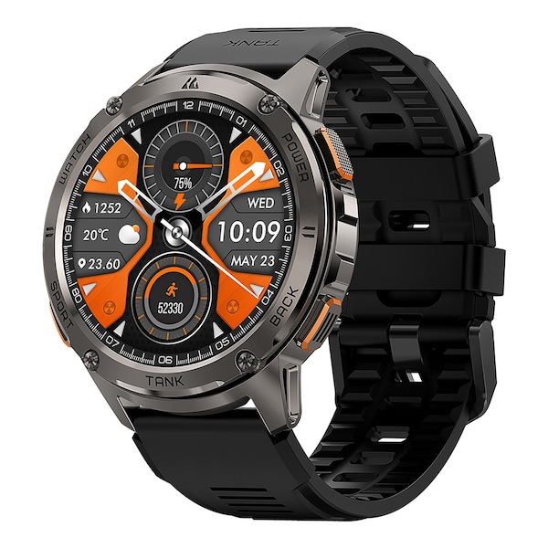 Kospet TANK T3 Special Edition 1.43-In. AMOLED Smartwatch with Stainless Steel Band Black P-TS003-B - main