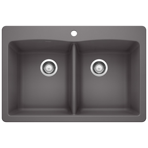 Blanco Diamond Equal Double Dual Deck, Cinder 441466 - main
