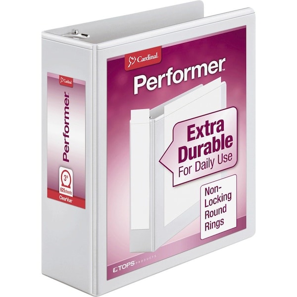 Cardinal Performer ClearVue Round Ring Binder- 3 in - White 67524 - main