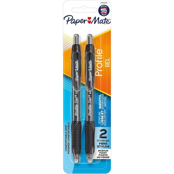 Paper Mate Profile Gel Black Retractable Gel Pen 2 pk 2096535 - main
