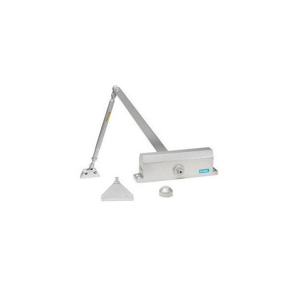 Global Door Controls Commercial Grade 3 Door Closer with Parallel Arm Bracket in Aluminum - Size 4 TC2204-PA-AL - main