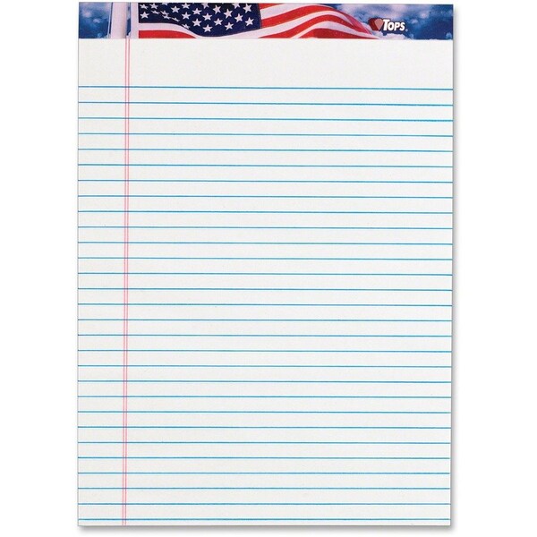 Tops Business Forms American Pride Writing Pads, Recycled, 8-1/2 x 11-3/4, Legal Rule, White, 12/Pk 75140 - main