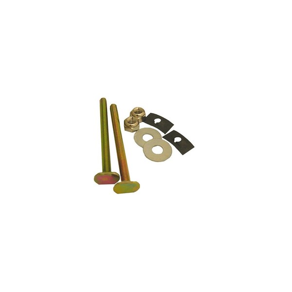 Larsen Supply Co. Toilet Closet Bolt Bowl-to-Floor Kit, Brass 633058 - main