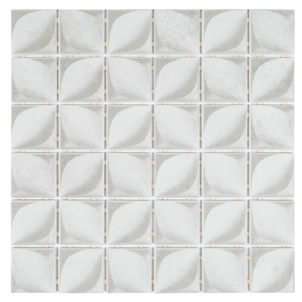 Apollo Tile Lucenza 12x12 in. Misty Gray Matte Recycled Glass Petal Mosaic Tile (10.6 sq ft/case) 10PK APLGIO88RNGCLOA - main