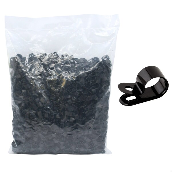 Cable Ties Unlimited Cable Clamp, 1/2 in Bundle Dia, 3/8 in W, Nylon 6/6, Black, 1000PK CC3-1/2-0M - main