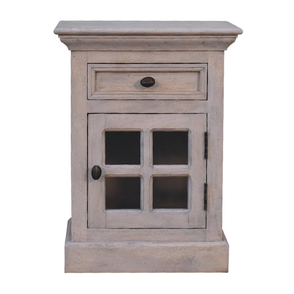 Homeroots 24" Pink Solid Wood Two Drawer Nightstand 651860 - main