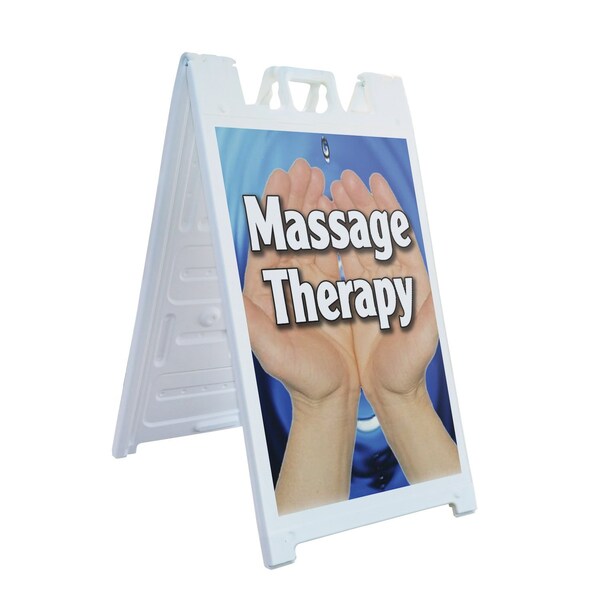 Signmission Massage Therapy, A-Frame & 2 Decals Installed, Heavy-Duty Plastic Frame SBHD-D-2436-Massage Therapy - main