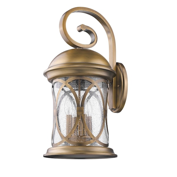 Homeroots Lincoln 4-Light Antique Brass Wall Light 398340 - main
