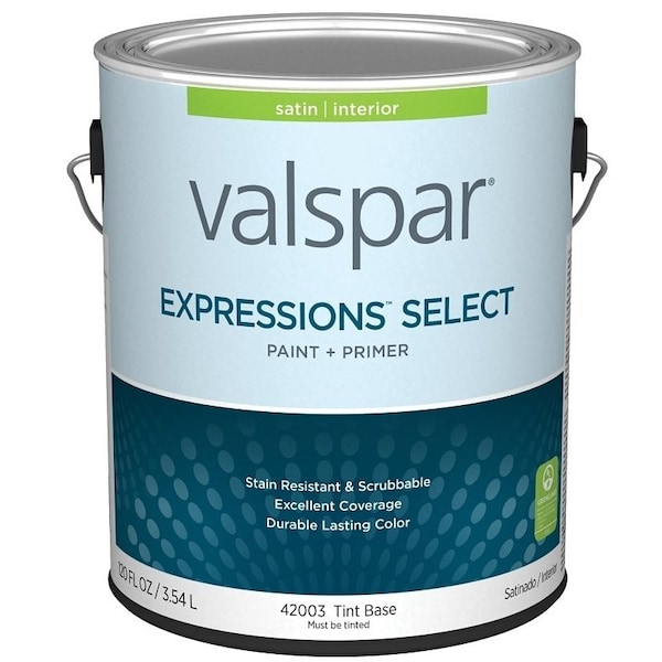 Valspar Expressions Select 4200 Latex Paint, Acrylic Base, Satin Sheen, Tint Base, 1 gal 028.0042003.007 - main