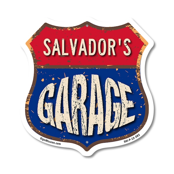 Signmission Salvador's Garage, 12 Inch X 12 Inch, Plastic Sign SHI-P-12-383-SALVADOR - main