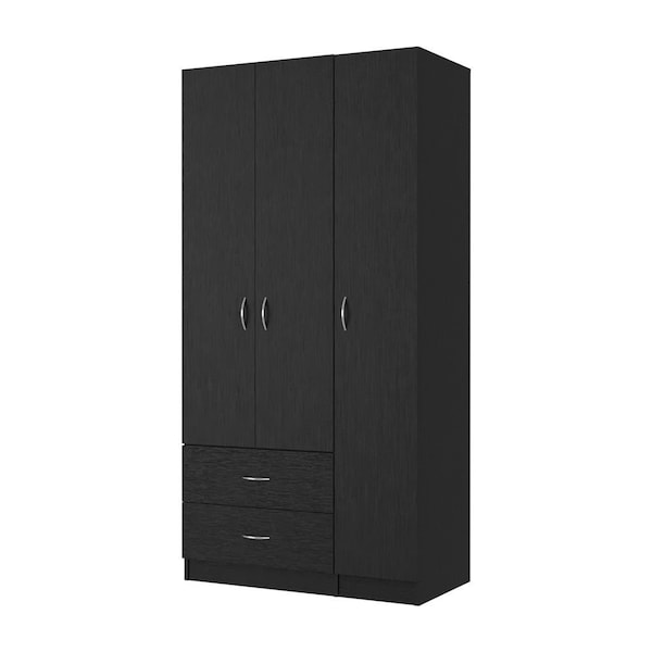 Homeroots 35" Black Two Drawer Combo Dresser 534933 - main