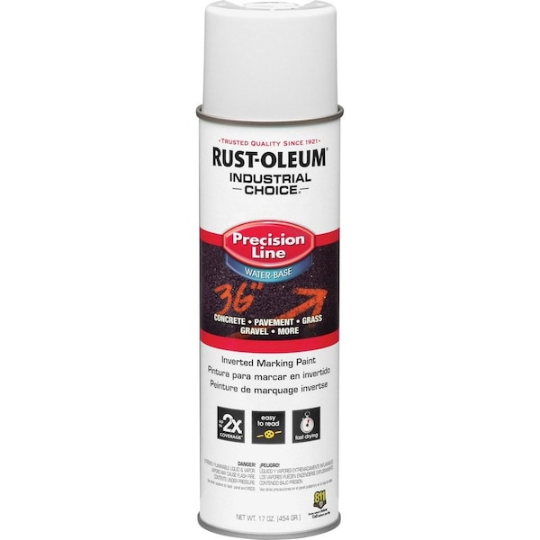 Rust-Oleum Inverted Marking Paint, 17 oz., White, Water -Based 203039 - main