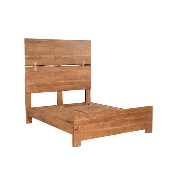 Homeroots Three Piece Brown Solid Wood Bedroom Set 636247 - main