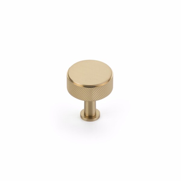 Schaub 1-1/4in Center to Center Pub House Knurled Cabinet Knob Signature Satin Brass Finish 5002-SSB - main
