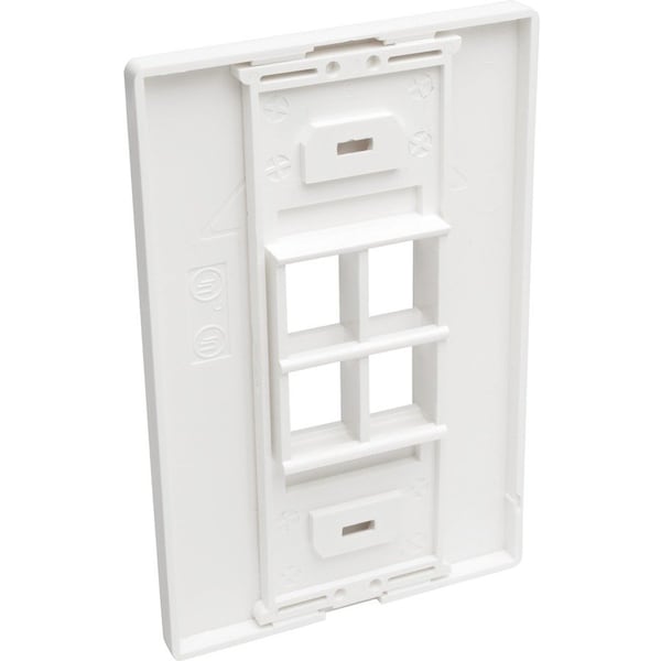 Tripp Lite Single-Gang 4-Port Wallplate Keystone Cat5/6 USB/HDMI/DP/RCA TAA N080-104 - main