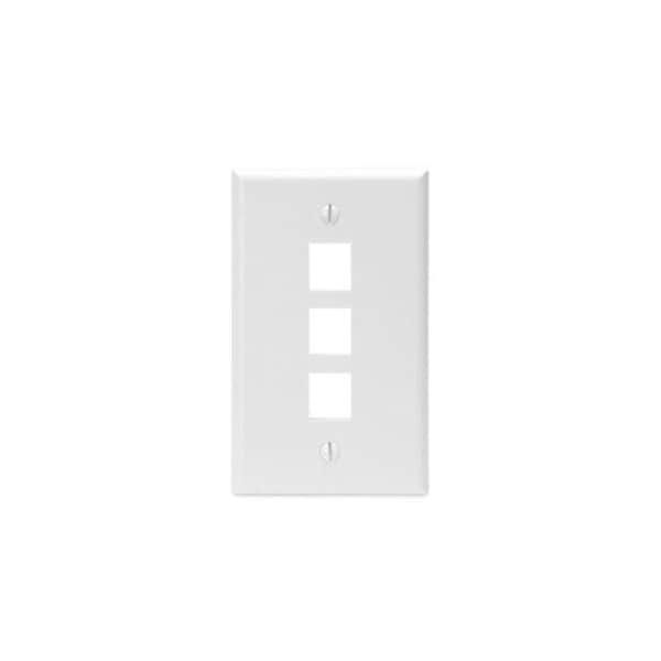 Leviton 3-Port Wallplate Unloaded, 1-Gang Use W/Snap-In Modules, Quickport WH 41080-3WP - main