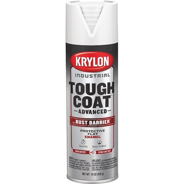Krylon Industrial Tough Coat 15 Oz. Flat White Rust Barrier Spray Enamel K00909008 - main