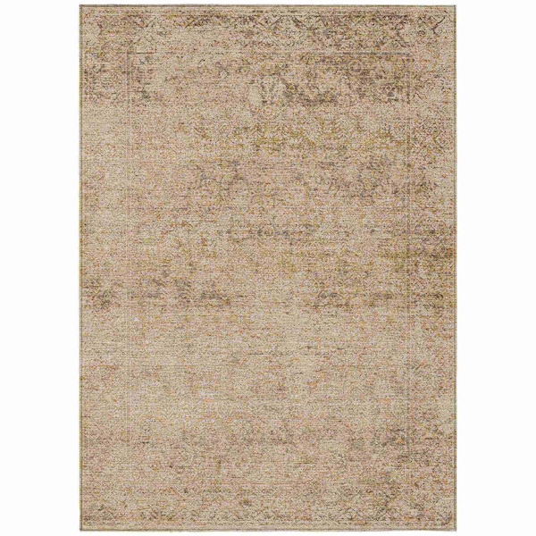 Homeroots 3' X 5' Copper And Beige Abstract Washable Indoor Outdoor Area Rug 631593 - main