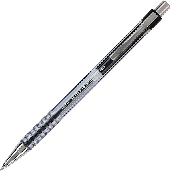 Pilot Better Retractable Ballpoint Pen, Refillable, Non-Slip Grip, Fine, Black Ink, Dozen 30000 - main