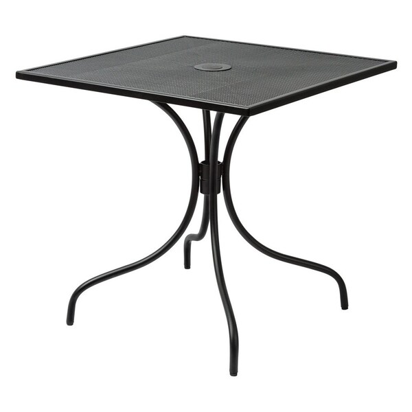 Bfm Seating Barnegat Dining Height Table 36x36 E-Coated, Powder Coated Micro-Mesh Steel - Black - Umbrella hole SU3636BL-D - main