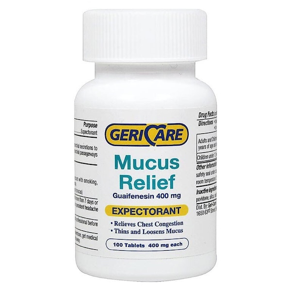 Medline Guaifenesin Mucus Relief Tablets, 400mg, 100PK OTC27501 - main