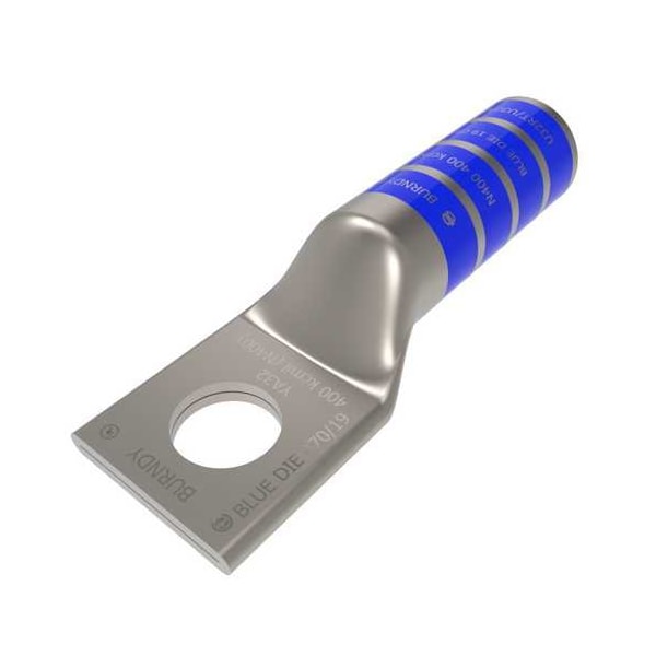 Burndy 400 kcmil, CU, 1 Hole, 1/2 Stud, Long Barrel YA32N - main