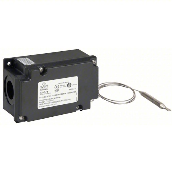 Raychem Line Voltage Mechanical Thermostat, Heat Only, -30 to 140 F, 125 to 480V AC, 1H AMC-F5 - main