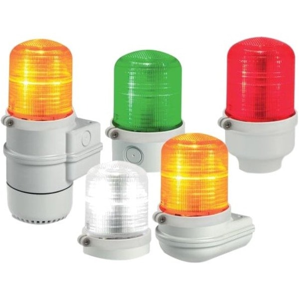 Federal Signal Warning Light, Green, LED, 12 to 24V AC/DC, 120 to 240V AC, 85, 120 FPM, 3 29/32 in Dia. SLM200G - main