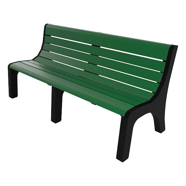 Ultrasite Outdoor Bench, 72 in L, Green PB 6GRENEW - main