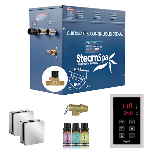 Steamspa Oasis Series 10.5KW Steam Bath Generator w/Continuous Steam Plus Touchpad and Autodrain in Chrome OATS1050CH-A - main