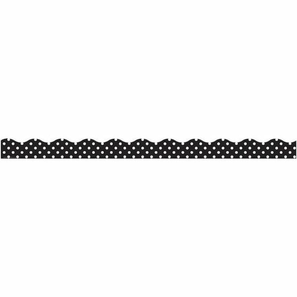 Teacher Created Resources Magnetic Borders, Black Polka Dots, 24 Feet/Pack, PK3 TCR77124 - main