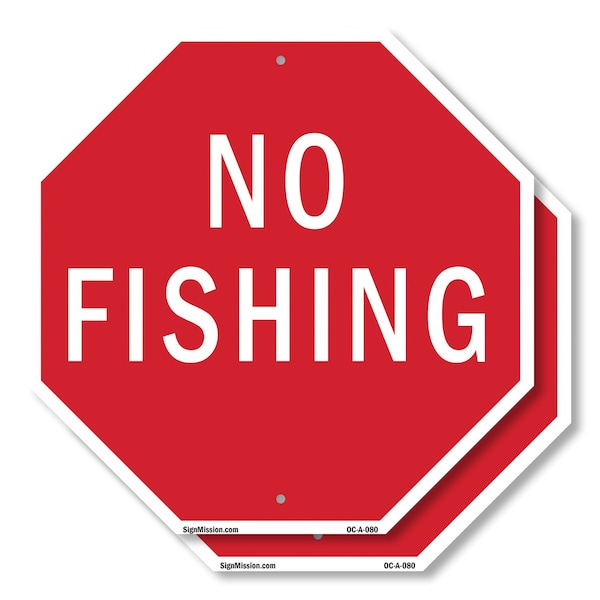 Signmission No Fishing, 10 inch X 10 inch, Aluminum Metal Signs, 2PK OC-A-2PACK-10-80 - main